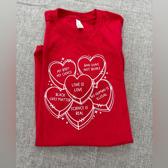 Bella Canvas Tops - Social Justice Conversation Hearts Tee